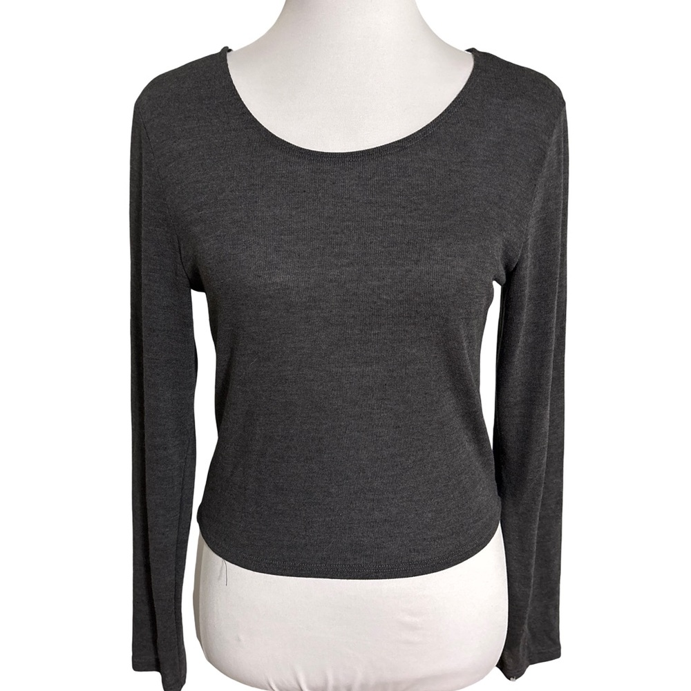 Living Doll Charcoal Long Sleeve Top